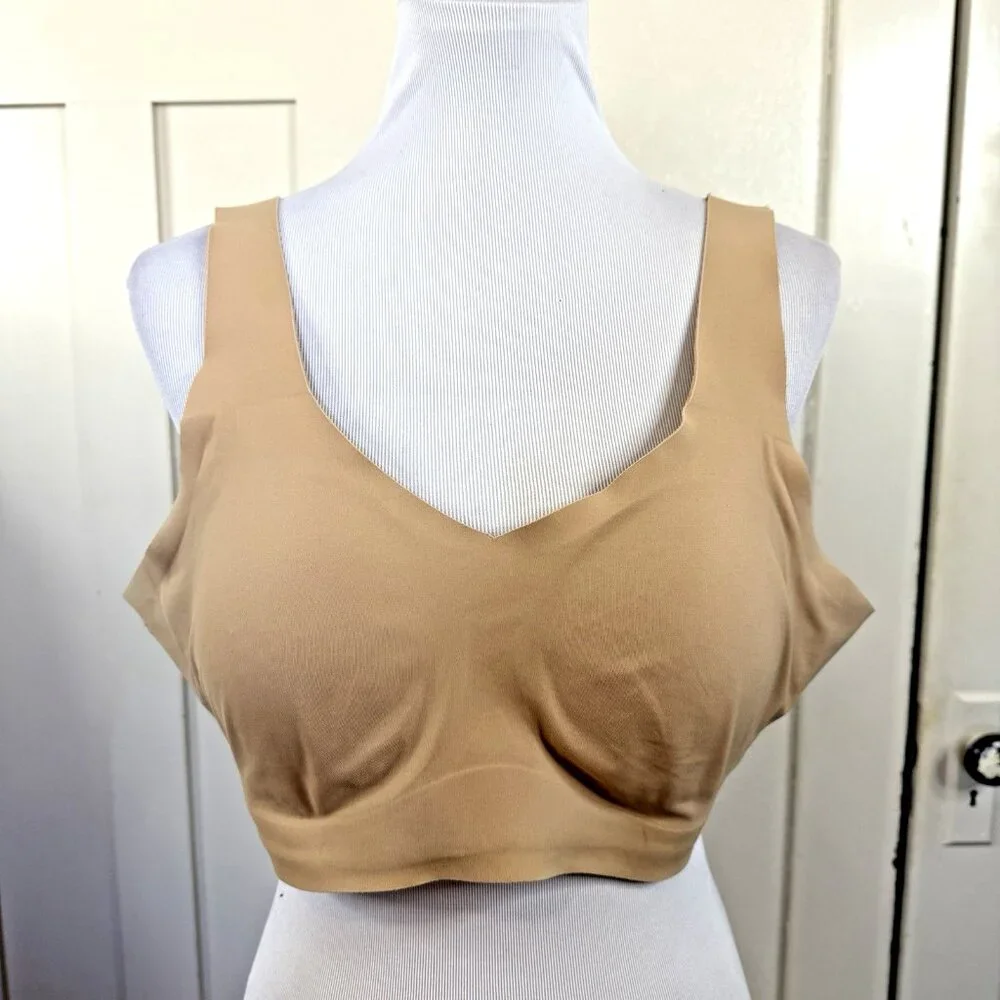 HONEYLOVE V‎ Neck Bra Sand Beige Wireless 1X Seamless Padded (removable)